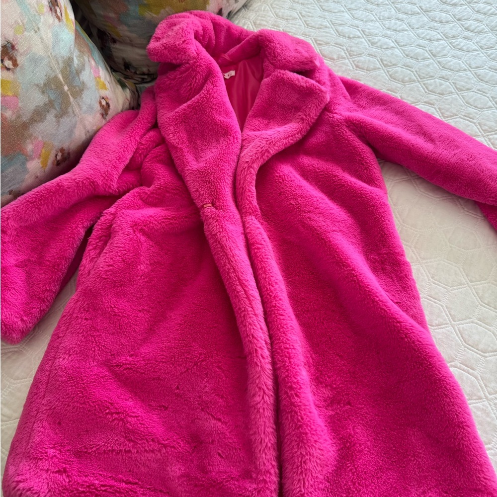 Buddy Love Vibrant Pink Fuzzy Coat